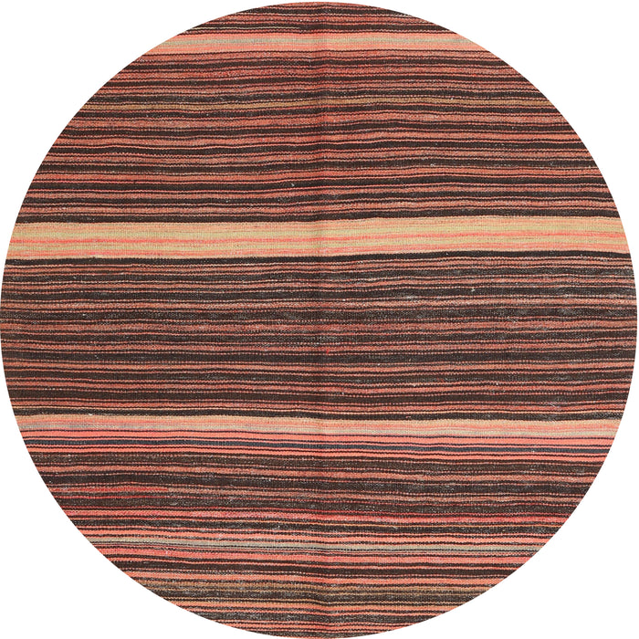 Sideview of Contemporary Sunrise Orange Oriental Rug, con2023