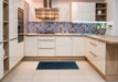 Contemporary Deep-Sea Blue Modern Rug in a Kitchen, con2025