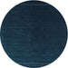 Square Machine Washable Contemporary Deep-Sea Blue Rug, wshcon2025