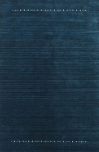 Machine Washable Contemporary Deep-Sea Blue Rug, wshcon2025