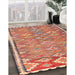 Contemporary Tangerine Pink Oriental Rug in Family Room, con2026