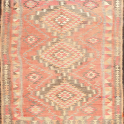 Square Contemporary Mango Orange Oriental Rug, con2027