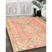 Contemporary Mango Orange Oriental Rug in Family Room, con2027