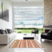 Square Contemporary Brown Southwestern Rug in a Living Room, con2028