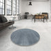 Round Machine Washable Contemporary Light Slate Gray Rug in a Office, wshcon2030