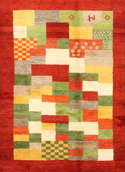 Contemporary Neon Red Modern Rug, con2031