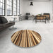 Round Contemporary Saddle Brown Modern Rug in a Office, con2032