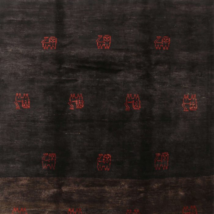 Contemporary Charcoal Black Modern Rug, con2033