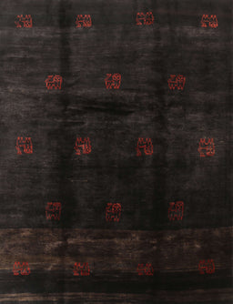 Machine Washable Contemporary Charcoal Black Rug, wshcon2033