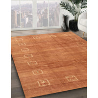 Contemporary Orange Red Modern Rug, con2034