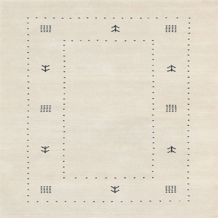 Square Contemporary Desert Sand Beige Solid Rug, con2037