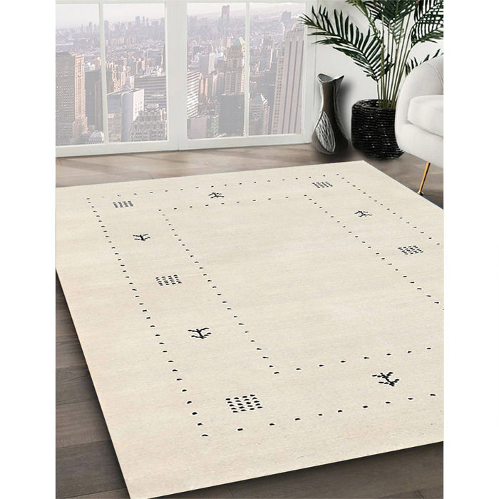 Machine Washable Contemporary Wheat Beige Rug in a Family Room, wshcon2038