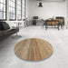 Round Contemporary Light Brown Modern Rug in a Office, con2039