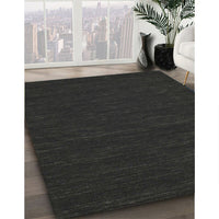 Contemporary Charcoal Black Modern Rug, con203