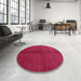 Round Machine Washable Contemporary Crimson Red Rug in a Office, wshcon2040