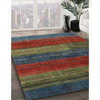 Contemporary Brown Red Modern Rug, con2043