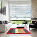 Square Machine Washable Contemporary Brown Rug in a Living Room, wshcon2045