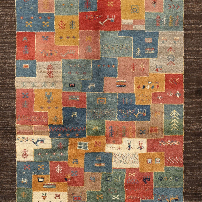 Contemporary Dark Almond Brown Modern Rug, con2046