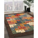 Machine Washable Contemporary Dark Almond Brown Rug in a Family Room, wshcon2046