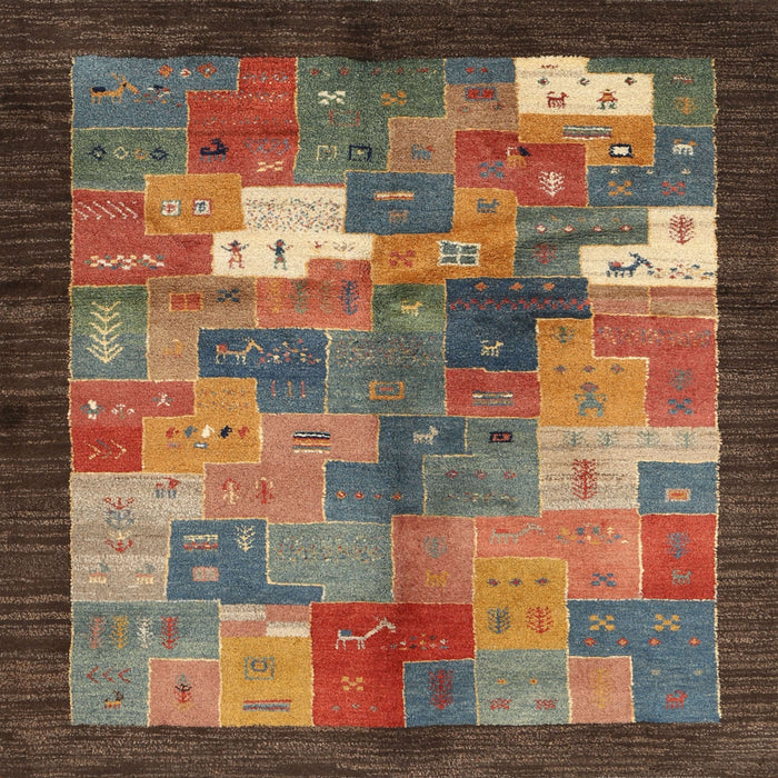 Sideview of Machine Washable Contemporary Dark Almond Brown Rug, wshcon2046