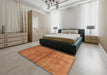 Contemporary Orange Red Modern Rug in a Bedroom, con2047