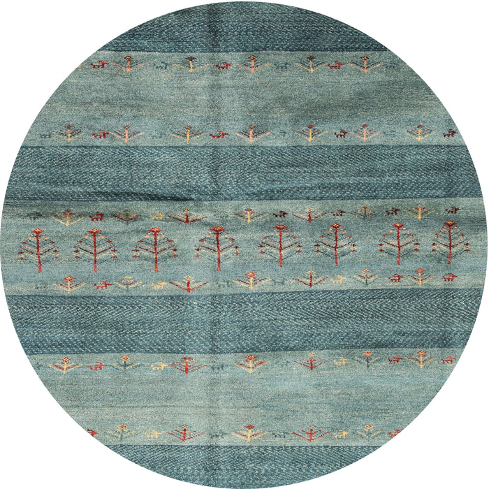 Square Machine Washable Contemporary Green Rug, wshcon2048