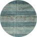 Sideview of Contemporary Green Modern Rug, con2048