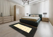 Machine Washable Contemporary DarkKhaki Green Rug in a Bedroom, wshcon2049