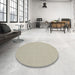 Round Machine Washable Contemporary Tan Brown Rug in a Office, wshcon204