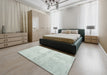 Contemporary Light Gray Modern Rug in a Bedroom, con2053