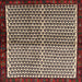 Square Contemporary Light French Beige Brown Modern Rug, con2056