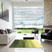 Square Machine Washable Contemporary Yellow Green Rug in a Living Room, wshcon2060