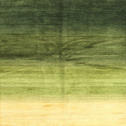Sideview of Machine Washable Contemporary Yellow Green Rug, wshcon2060