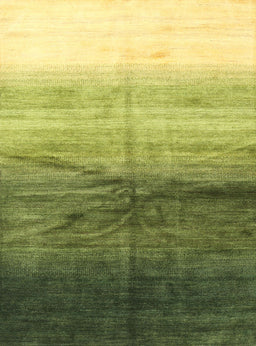 Machine Washable Contemporary Yellow Green Rug, wshcon2060