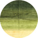 Sideview of Contemporary Yellow Green Modern Rug, con2060