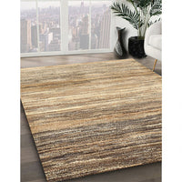 Contemporary Dark Gold Brown Modern Rug, con2062