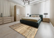 Machine Washable Contemporary Dark Gold Brown Rug in a Bedroom, wshcon2062