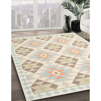 Contemporary Tan Brown Gold Southwestern Rug, con2063