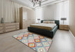 Machine Washable Contemporary Tan Brown Rug in a Bedroom, wshcon2064