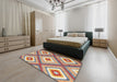 Machine Washable Contemporary Cherry Red Rug in a Bedroom, wshcon2065