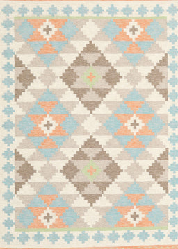 Contemporary Tan Brown Southwestern Rug, con2066
