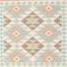 Square Contemporary Tan Brown Southwestern Rug, con2066