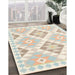 Contemporary Tan Brown Southwestern Rug in Family Room, con2066