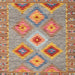 Square Contemporary Chestnut Red Southwestern Rug, con2068