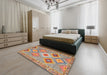 Machine Washable Contemporary Chestnut Red Rug in a Bedroom, wshcon2068