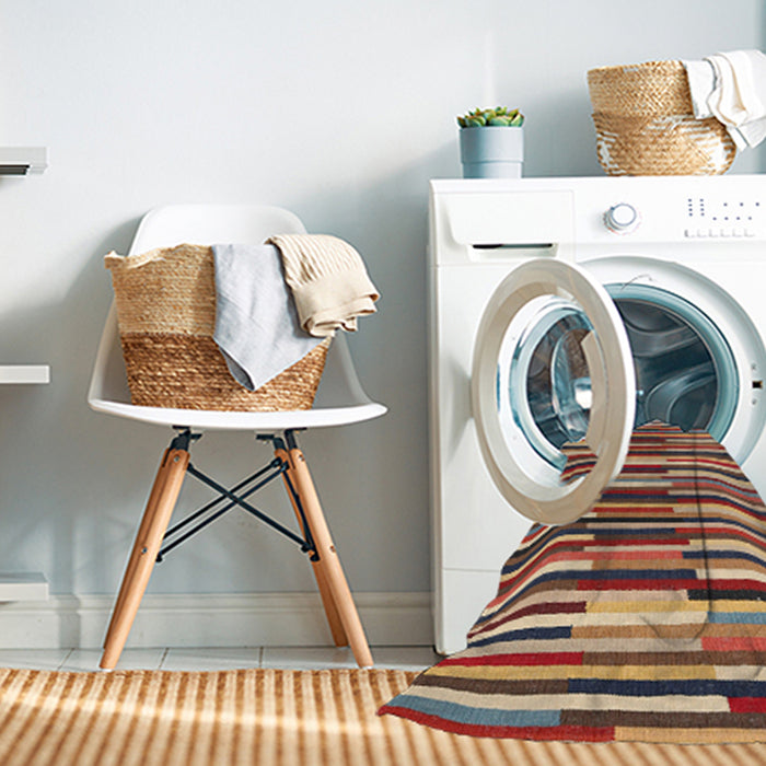 Machine Washable Contemporary Sand Brown Rug in a Washing Machine, wshcon2070