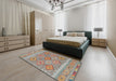 Machine Washable Contemporary Sage Green Rug in a Bedroom, wshcon2072