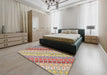 Machine Washable Contemporary Rust Pink Rug in a Bedroom, wshcon2075