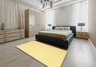 Contemporary Bold Yellow Modern Rug in a Bedroom, con2076