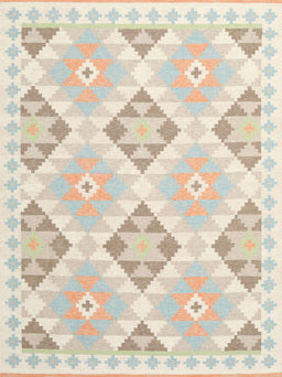 Contemporary Tan Brown Gold Southwestern Rug, con2079